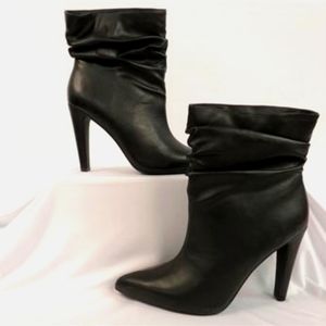 STARLET Slouchy Black Stiletto Ankle Boots, Sz. 10